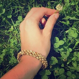 Handmade giraffe patterned bead rope bracelet